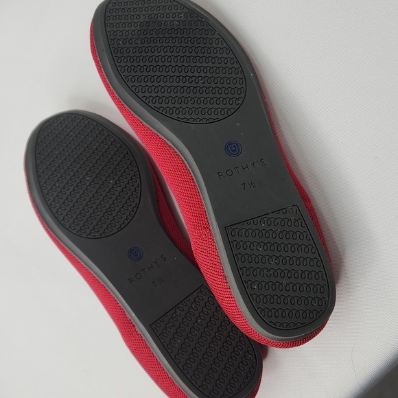 Rothys The Flat Red Ruby Round Toe Slip on Flats Shoes - Picture 5 of 6